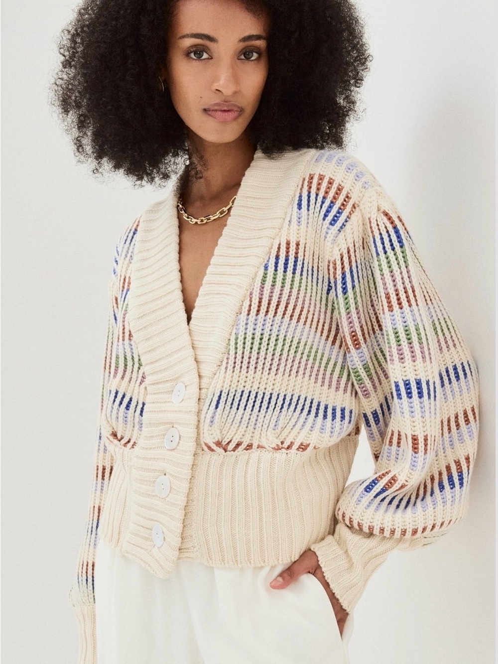 Farm Rio | Ribbed Cardigan, L
